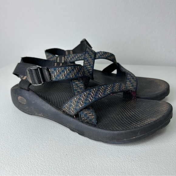 Chaco Men’s Black Blue Strappy Sandals Size 13 - Picture 1 of 6
